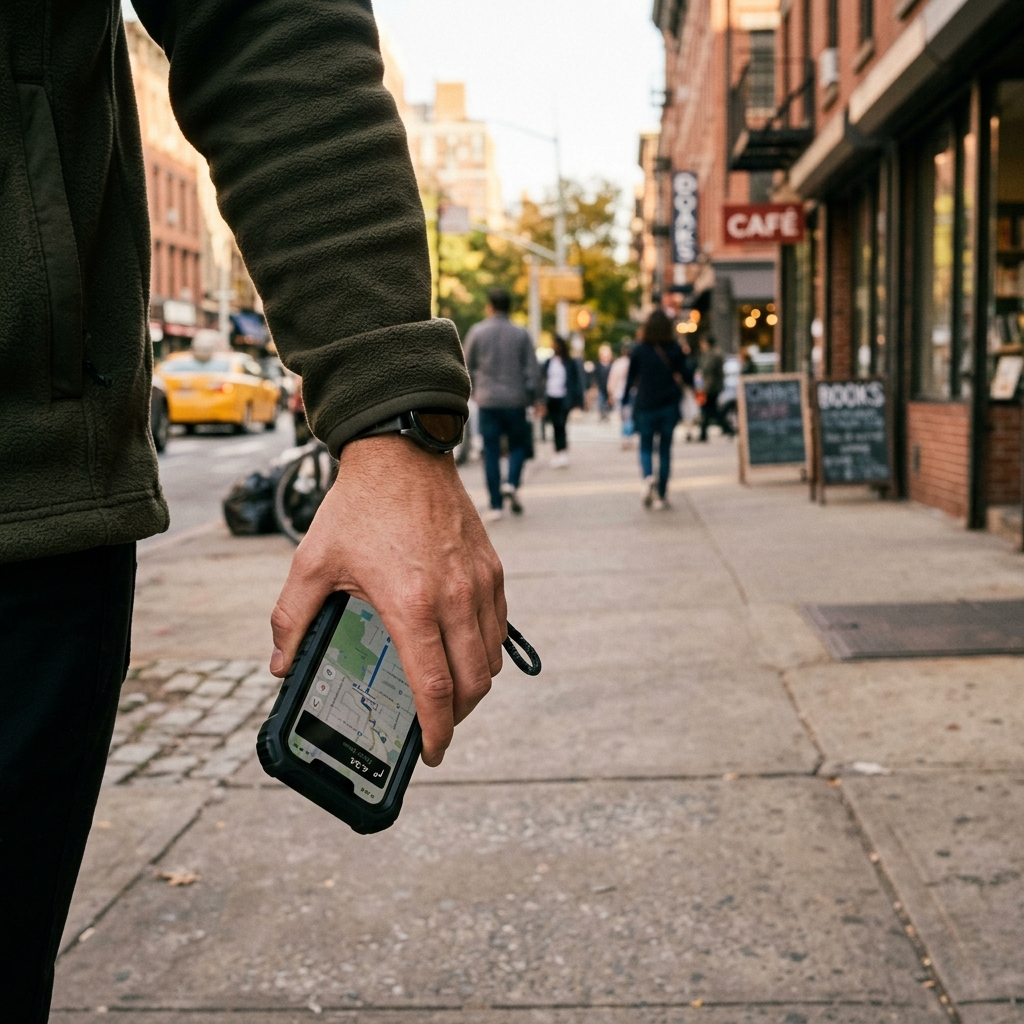 Lifestyle: A rugged case sitting safely in gravel outdoors