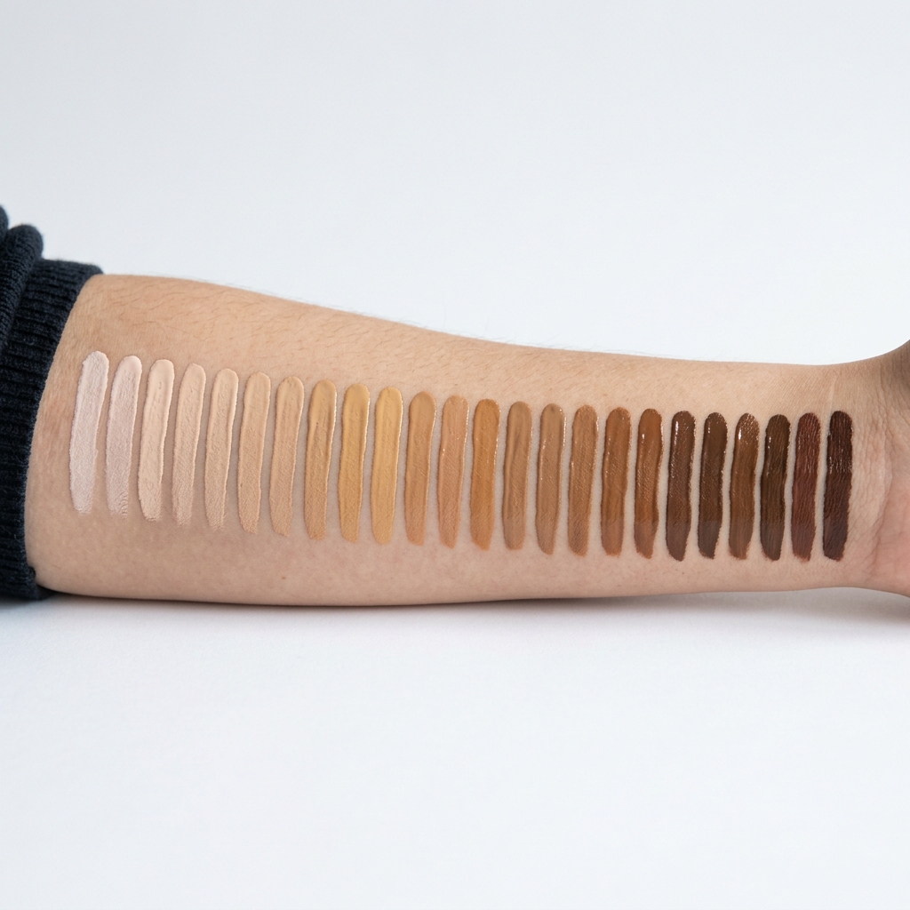 Foundation Shade Swatches on Arm
