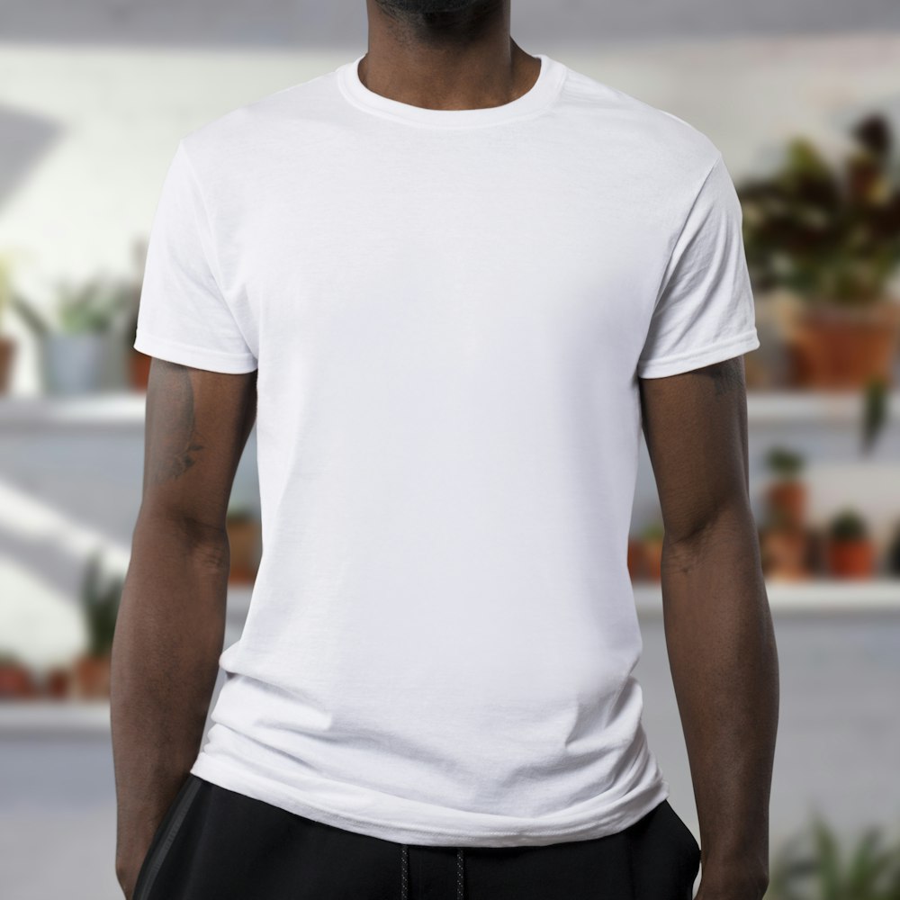 Plain t-shirts folded