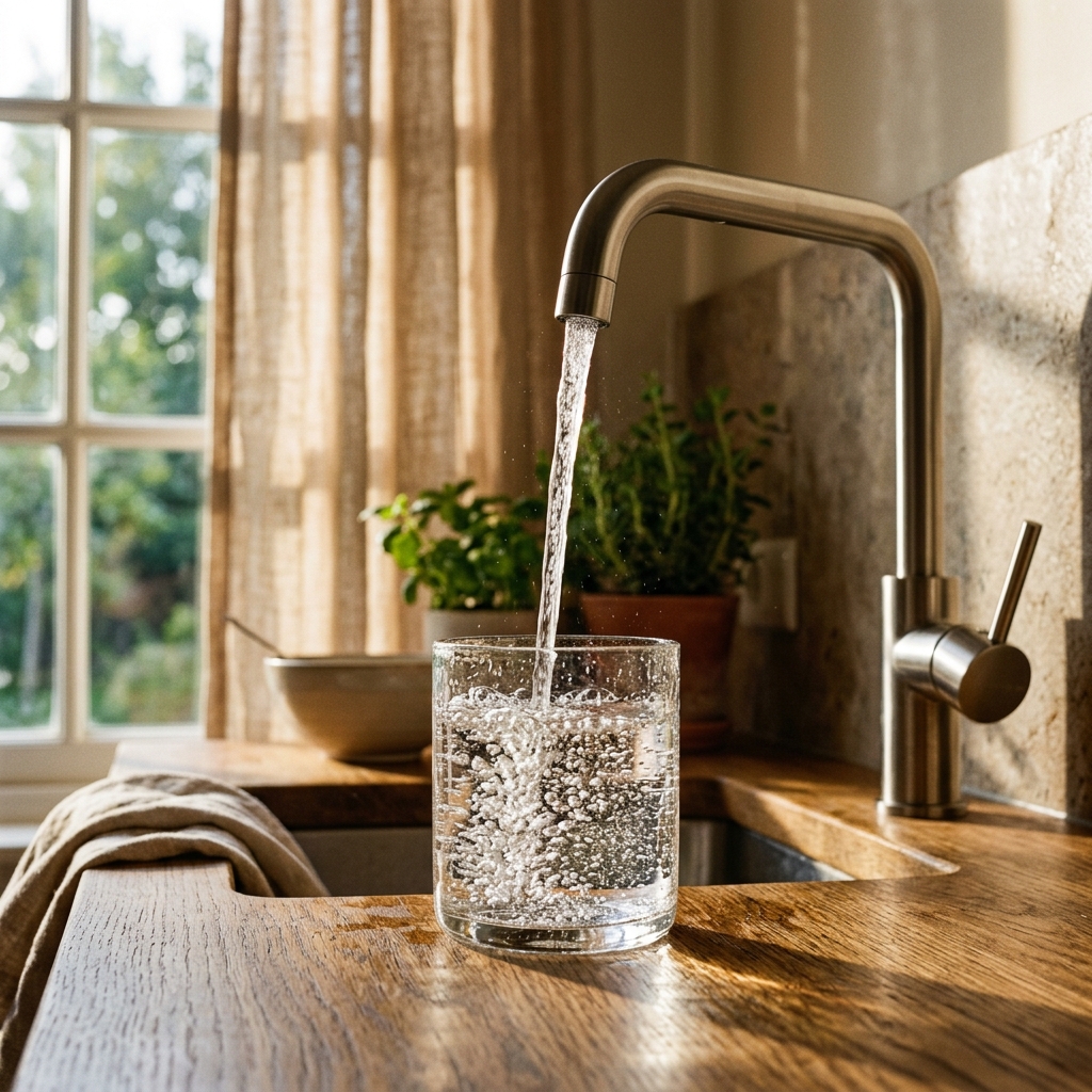 Clean Water Pouring into Glass