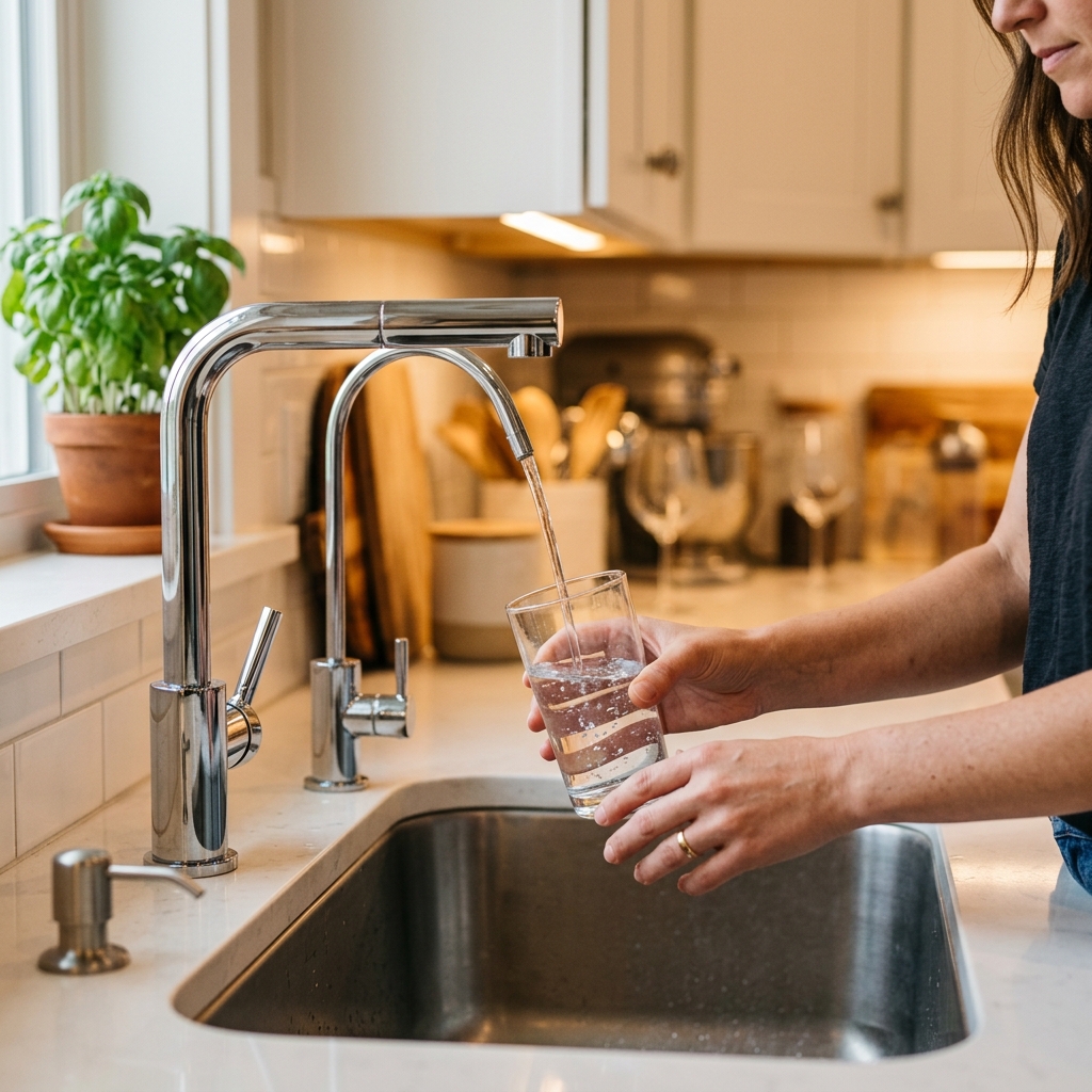 Under-Sink Water Filter Faucet with Clean Water