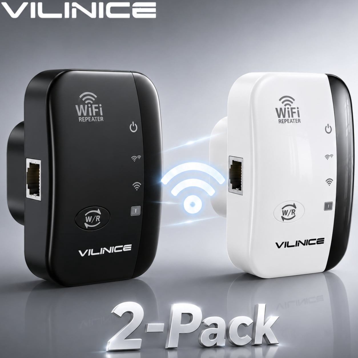 VILINICE WiFi Extender, 1200Mbps Dual Band WiFi Signal Repeater Booster with Ethernet Port, Long Range Internet Extender Covers up to 1500 Sq.Ft, 2 Pack