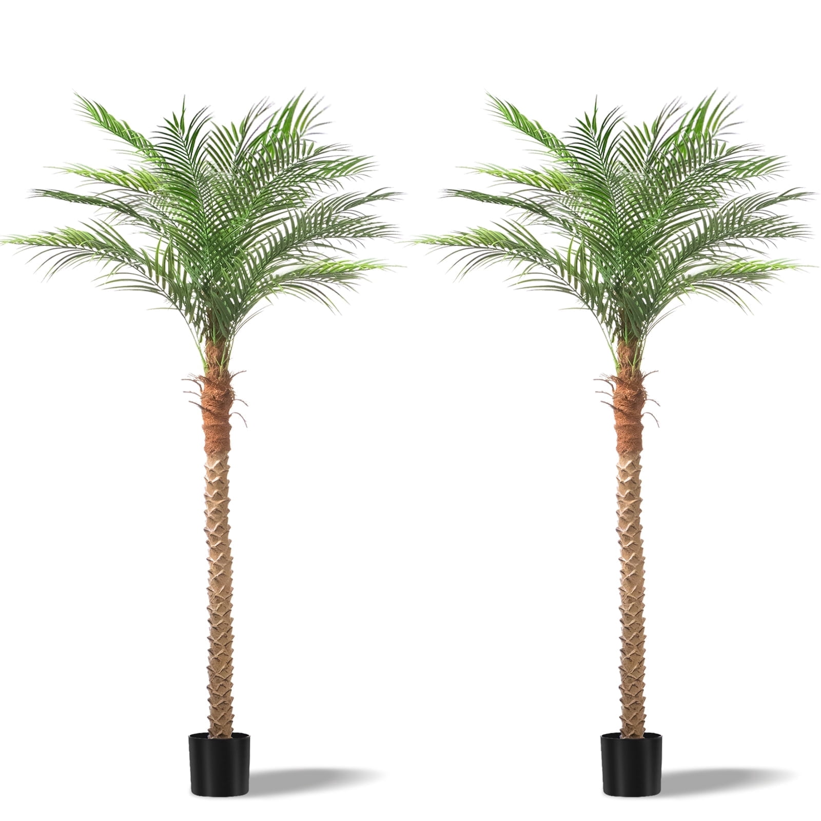 Olivivi 7FT Artificial Needle Anemone Tree(15 Leaves, 2 Pack) - UV Resistant Fake Plant for Indoor/Outdoor Decor
